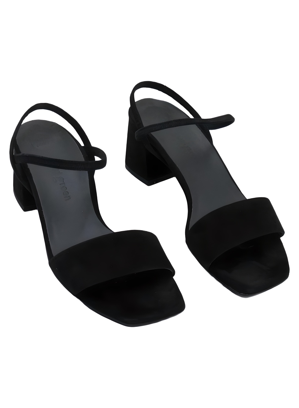 Paul Green Womens Destiny Black Suede Ankle Strap Block Heel Sandals Size 9.5M